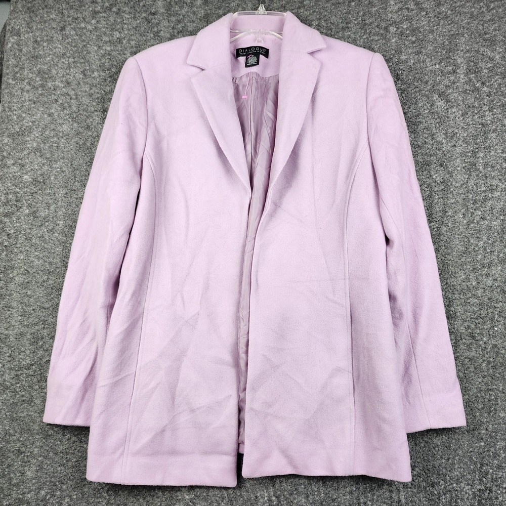 Dialogue Blazer Women 12 Lilac Purple Wool Cashmere Blend Italian Fabric A44884